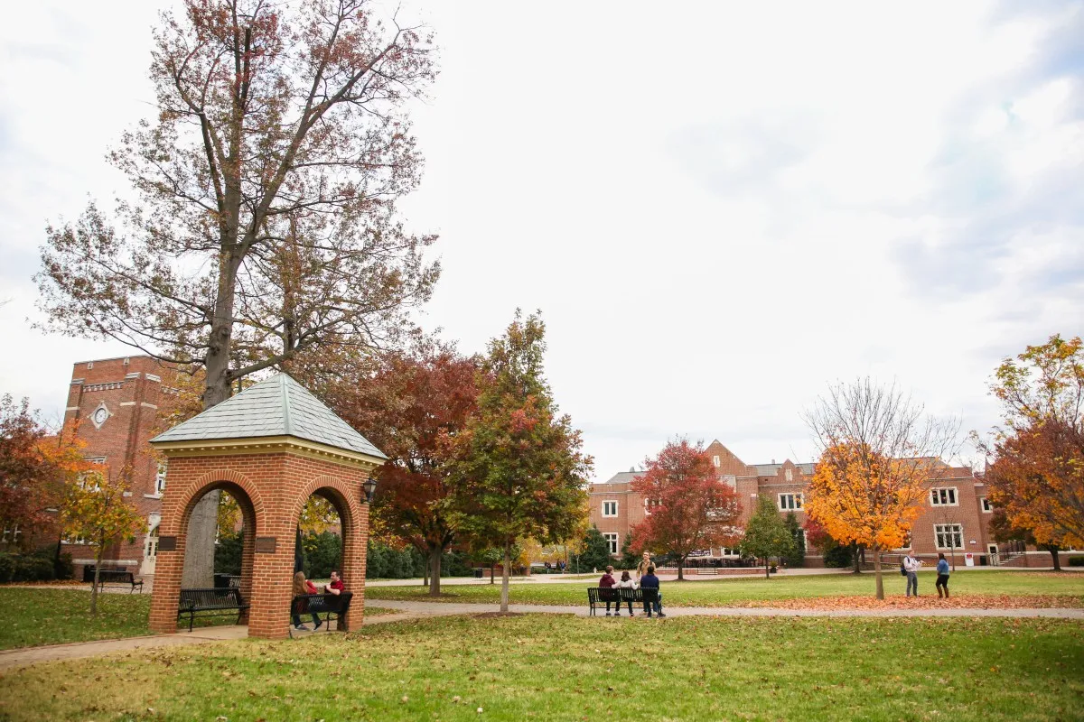 Raonoke College in the fall time